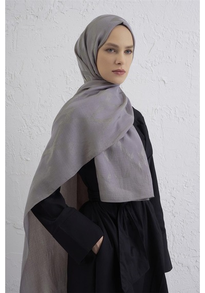 Armine Lyocell Naia Zikzak Desen Şal 1- 20 Vizon