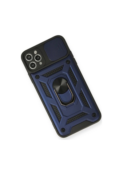 Apple   Uyumlu   iPhone 11 Pro Kılıf Pars Lens Yüzüklü Silikon - Lacivert