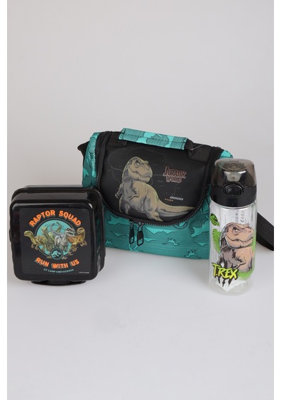 X Dekomus "t-rex Force Collection" Jurassıc World Lisanslı Beslenme Çantası,matara Ve Beslenme Kabı Seti Açık Gri