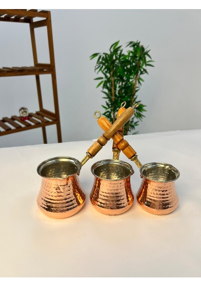 Favora Tombik 3 Lü Bakır Cezve Seti