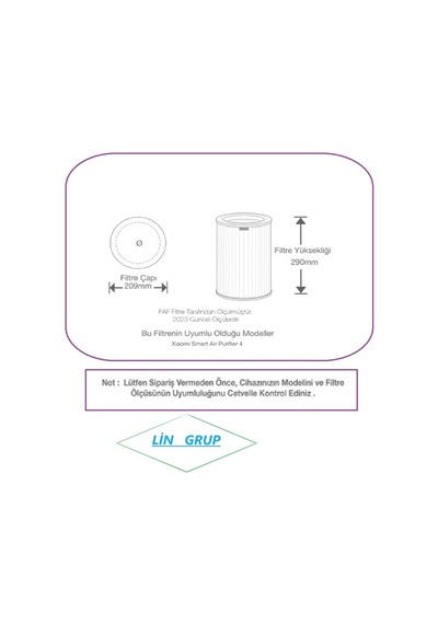 Xiaomi Smart Air Purifier 4 Hava Temizleyici Çipli Rfid Filtre Gri Hepa Karbon