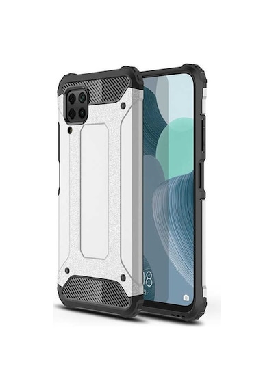 Noktaks - Huawei Uyumlu Huawei P40 Lite - Kılıf Çift Katman Zırh Tank Crash Military Kapak - Gri
