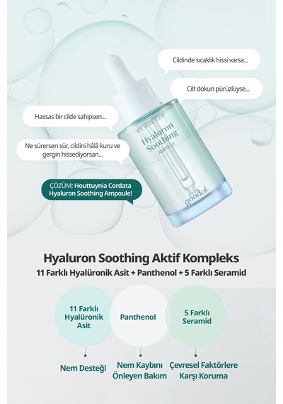 Hassas Ciltlere Bakım Sunan Nemlendirici Ampul Goodal Houttuynia Cordata Hyaluron Soothing Ampoule