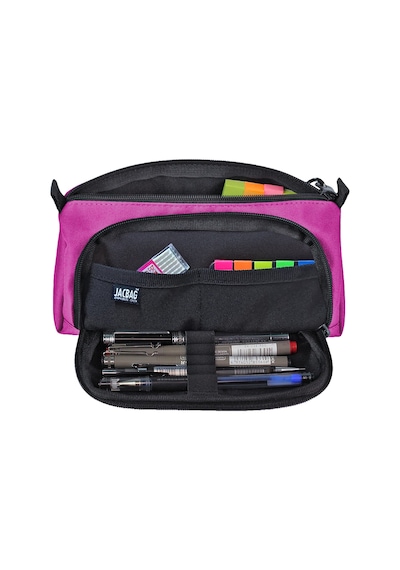 Jacbag Prime Xl-lastik Ayraçlı İki Bölmeli Kalem Kutusu Prime Xl-pembe renkli