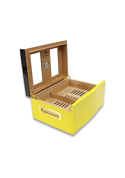Cohiba Camlı Puro Kutusu Humidor Sarı 70's