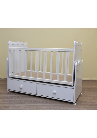 Beşik Bebek Rulman Sallanır Rulman Parlak beyaz 60 x 100 CM Beyaz