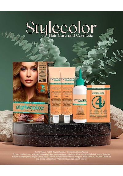 Stylecolor Bitkisel İçerikli Vegan Krem Saç Boyası 6.30 - Badem Kahvesi