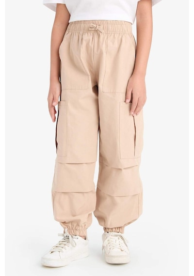 DeFacto Kız Çocuk Paraşüt Kargo Cepli Jogger Paça Pantolon E0162A825SMBG775 Bej