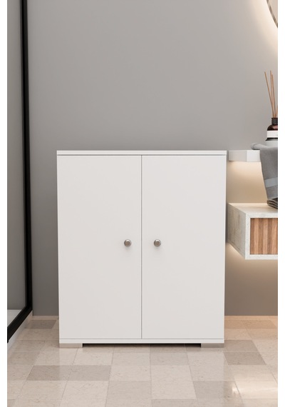 4 Bölmeli Banyo Dolabı Banyo Rafı Çok Amaçlı Dolap-beyaz Beyaz