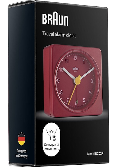 Braun Bc02r Kırmızı Klasik Seyahat Analaog Alarmlı Masa Saati Brn.bc02r
