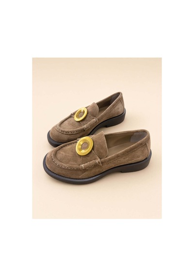 37brandshoes Bej Süet Loaferlar Bej Bej