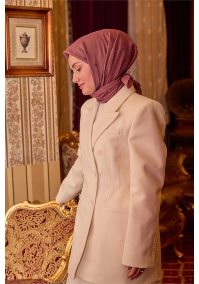 Silk Home Monogram Pamuk İpek Eşarp 130001-01 gül kurusu