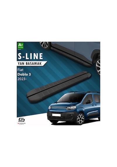 S-dizayn Fiat Doblo 3 S-line Siyah Yan Basamak 203 Cm 2023 Üzeri