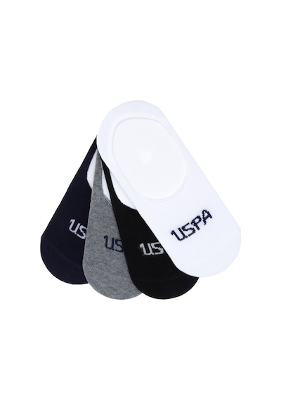 U.S. Polo Assn. Falıcıa Kadın Babet Çorap 4 Lü Paket %75 Pamuk Kaymaz Taban Nefes Alan Rahat Günlük Kullanım Beyaz