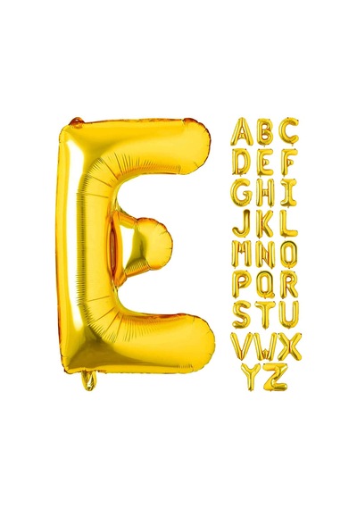E Harf Gold Folyo Balon16 İnç 36 cm