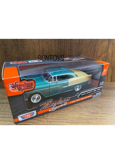 1955 Chevy Bel Aır Yeşil Mavi Model Araba 1955 Chevy Bel Aır