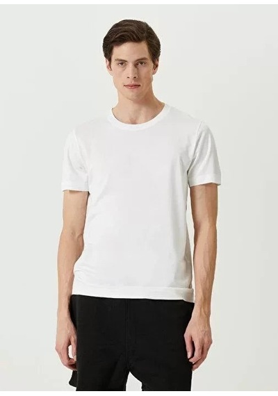Yake Store Unisex Basic Bisiklet Yaka Regular T-shirt - Beyaz - Beyaz