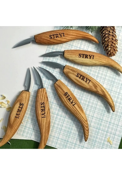 Stryi 183810 Ahşap Yontma Oyma Detaylandırma Kamp Bıçağı 38 Mm Kahverengi