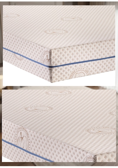 Cotton Premium Fermuarlı Yatak Kılıfı 120x200 Koruyucusu %100 Pamuklu Kılıf Kapitone Tek Kişilik Natural