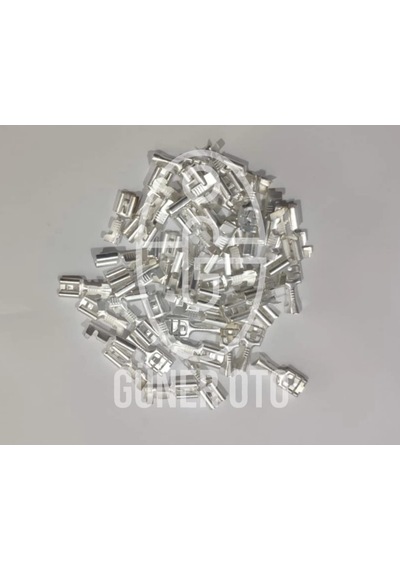 Dişi Fiş-terminal-kablo Ucu 6.3 Mm Tırnaklı Gümüş Kaplama-50 Adet