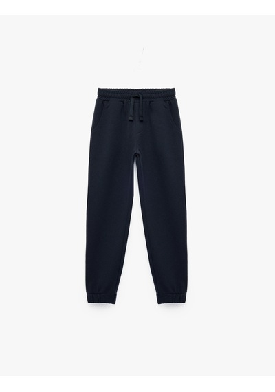 Koton Beli Lastikli Cepli Basic Jogger Eşofman Altı Lacivert 7wkb40035tk