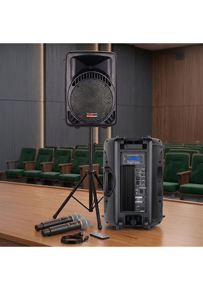 Lastvoice Ample-12set 800w 12 İnç Aktif Hoparlör Ve Mikrofon Ses Sistemi Seti