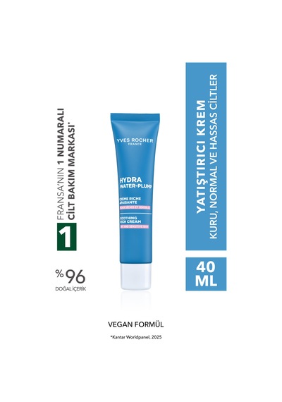 Yves Rocher Yatıştırıcı Krem -bisabolol,aloe Vera,skualen -hydra Water Plump Nemlendirici Botanik Kompleks 40ml
