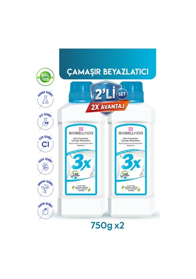 Ultra Konsantre Çamaşır Beyazlatıcı 3x 2 Li Set Diğer