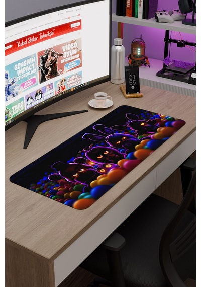 Five Nights At Freddy's Dikişli Kauçuk Oyuncu Mousepad V3 - 70x30 Xl Gaming Mouse Pad