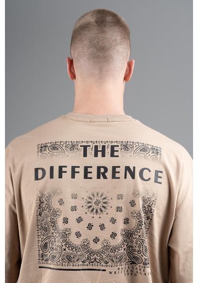 Maraton Sportswear Oversize Erkek Bisiklet Yaka Kısa Kol Basic Açık Vizon T-shirt 22694-açık Vizon