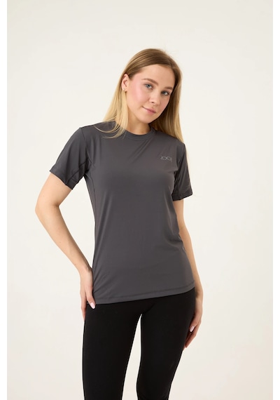 Zoor Kadın Kısa Kol Compression Fitness Gym Spor Body Tshirt Füme