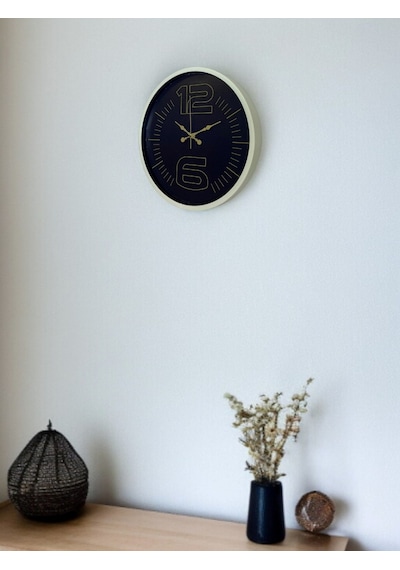 36 Cm Krem Dekoratif Duvar Saati Çok Renkli 16766138