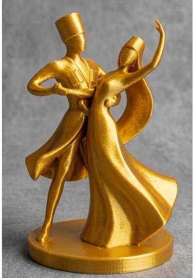 15 Cm Gold Renk Zarif Detaylı Hediyelik Kafkas Adige Çerkes 3d Masaüstü Figürü