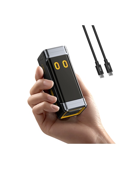 Aohi Starship 10.000 Mah 210w Pd3.1 Powerbank, Akıllı Dijital Göstergeli 2si1 Arada Taşınabilir Hızlı Şarj Cihazı, Şarj İstasyonu, Siyah