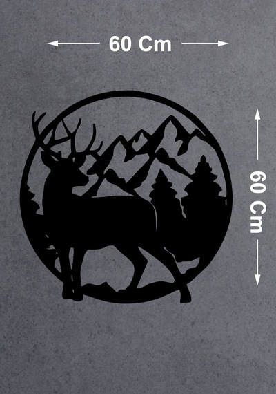 Avcı Geyik Ve Dağ Sticker - 4x4 Off Road Adventure Hunter Sticker - Araba Oto Karavan Cam Motosiklet Sticker - 02169 60x60 Cm