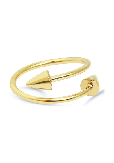 Kuyumcudukkani Uçları Silindir Üçgen Free Size Trend Yüzük-10317-g Gold