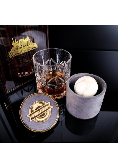 Perlotus Jupiter Seri Küre Granit Mermer Viski Taşı Premium Kutusunda