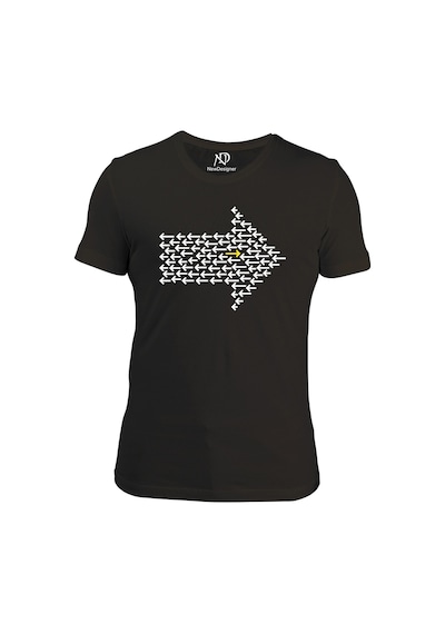 Erkek Bisiklet Yaka Gri Tshirt Yön Okları 001