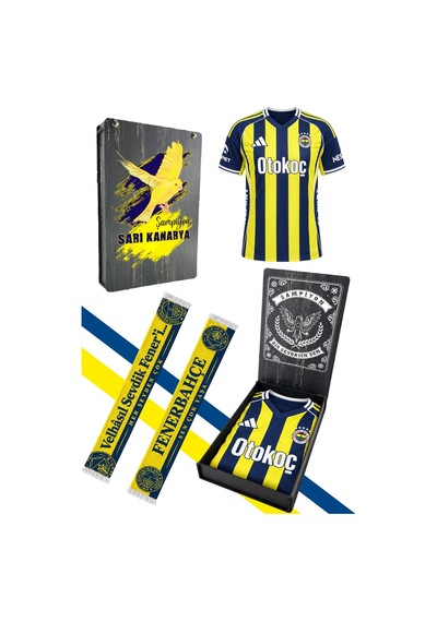 Fenerium Fenerbahçe Lisanslı 2025/26 Çubuklu Forma + Şal Kaşkol Set Ahşap Kutulu Sarı - Lacivert Fenerium Fenerbahçe Lisanslı 2025/26 Çubuklu Forma + Şal Kaşkol Set Ahşap Kutulu Sarı - Lacivert