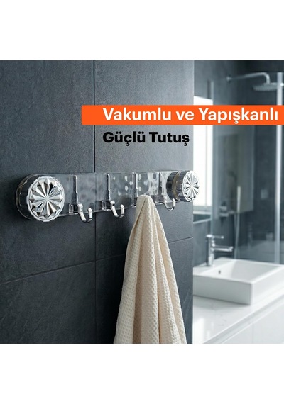 Vakumlu Ve Yapışkanlı Askı Mutfak Ve Banyo İçin Delme Gerektirmeyen Duvar Askılığı Çok Renkli
