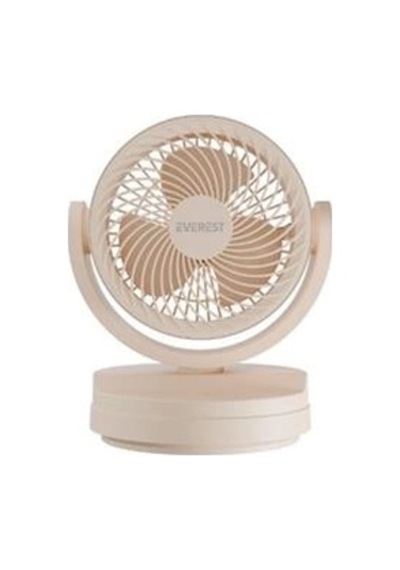 Everest Efn-509 Krem- Kahve 7 İnç 3 Kademeli 2100 Rpm Hız Duvar Tıpı Ve Masaüstü Usb Fan Kdo