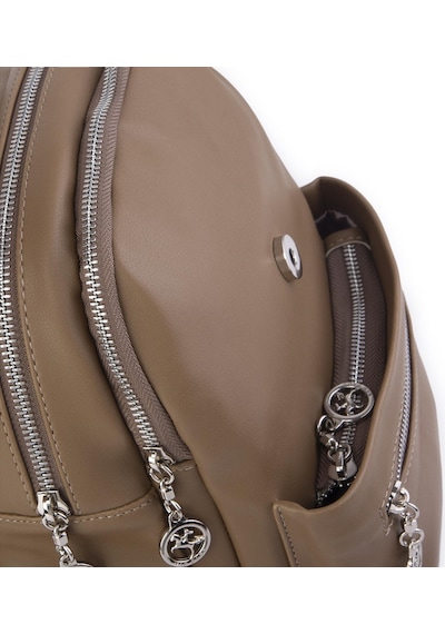 Nas Bag Kadın Sırt Çantası Çift Gözlü Spor Çanta 23x26x14 Cm Vizon Dona Çok Renkli