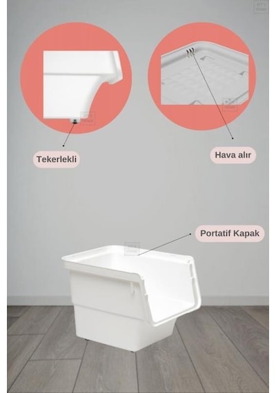2 Li Gri Tekerlekli Sebzelik Patates Soğan Sepeti Modern Organizer Patateslik Basic Soğanlık 24 L Gri-beyaz