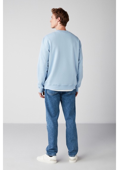 Grımelange Travıs Erkek Organik Kumaşlı Yumuşacık Regular Fit Yuvarlak Yakalı Mavi Sweatshirt Grımelange Travıs Erkek Organik Kumaşlı Yumuşacık Regular Fit Yuvarlak Yakalı Mavi Sweatshirt