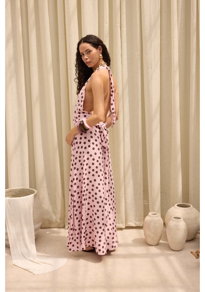 Mai Collection Manon Puantiyeli Pembe Crop Etek Takım