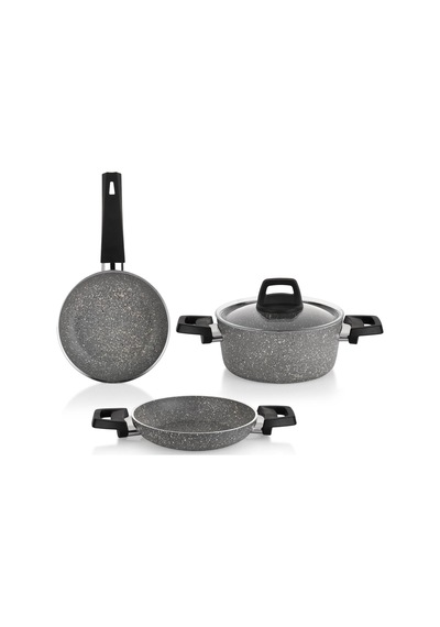 Schäfer Eternal Derin Tencere 18cm+sahan 18cm+tava18cm-gri Diğer