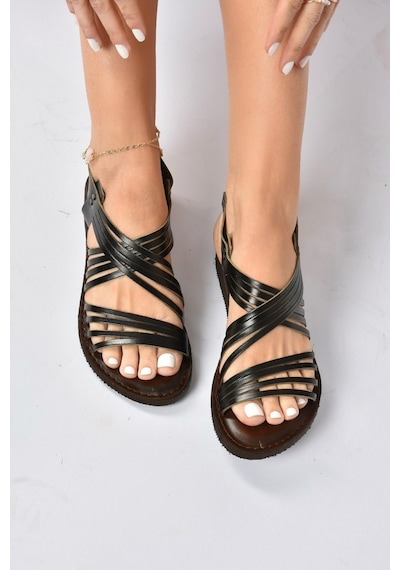 Fox Shoes Siyah Hakiki Deri Kadın Sandalet K374680503 Fox Shoes Siyah Hakiki Deri Kadın Sandalet K374680503