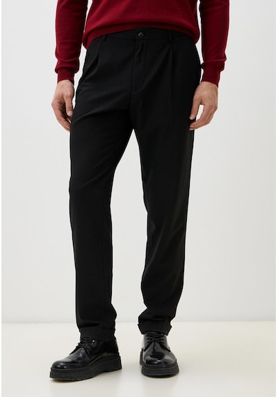 Erkek Pileli Siyah Armürlü Chino Pantolon Ncs Jeans 2247 2080 Siyah