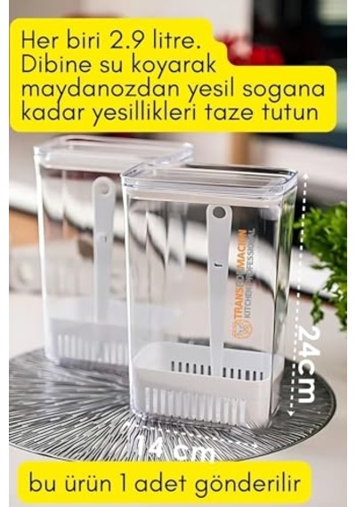 Tr Saklama Kabı - Uzun Süre Taze Tutma Herb Keeper Sebze Saklama Kabı Diğer
