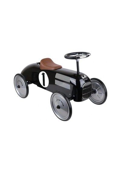 Metal Gövdeli Siyah Vintage Klasik Araba Çocuk Sürüş Oyuncağı Pedalsız Minik Araba Çok Renkli